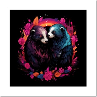 Honey Badger Couple Valentine Posters and Art